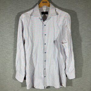 Men's Robert Talbott Estate Linen blend Plaid shirt, Size L